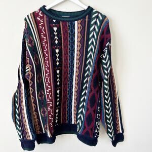 Vintage Original Chaps by Ralph Lauren 3D Knit Sweater Size M Bright Colorful